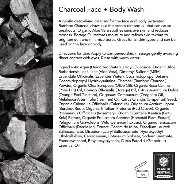 Natural charcoal cleanser for glowing skin and pore detox