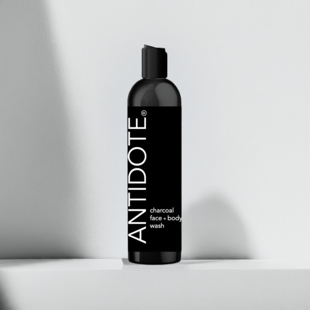 Vegan charcoal face wash with tea tree oil and grapefruit scent