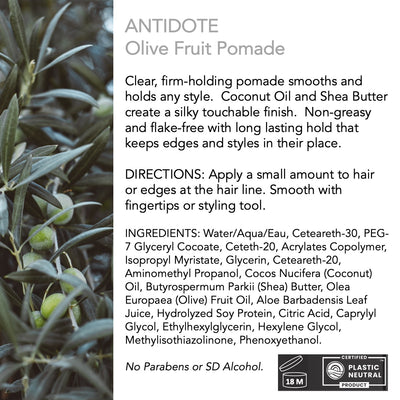 ANTIDOTE Olive Pomade Ingredients
